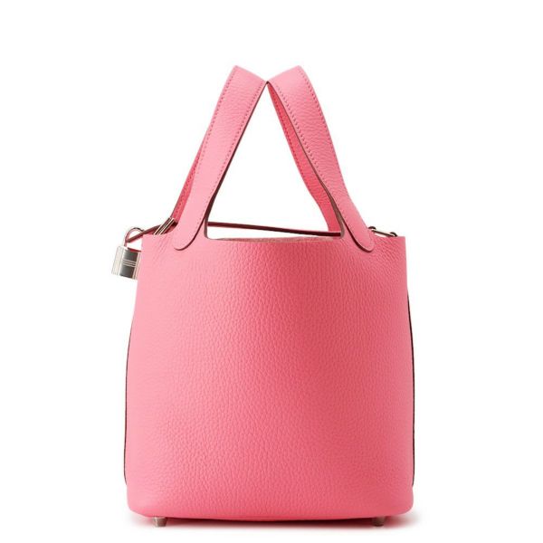 エルメス ハンドバッグ ピコタンロックPM ローズアザレ/シルバー金具