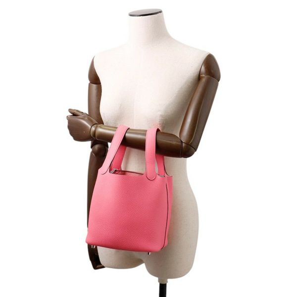エルメス ハンドバッグ ピコタンロックPM ローズアザレ/シルバー金具 トリヨンクレマンス W刻印