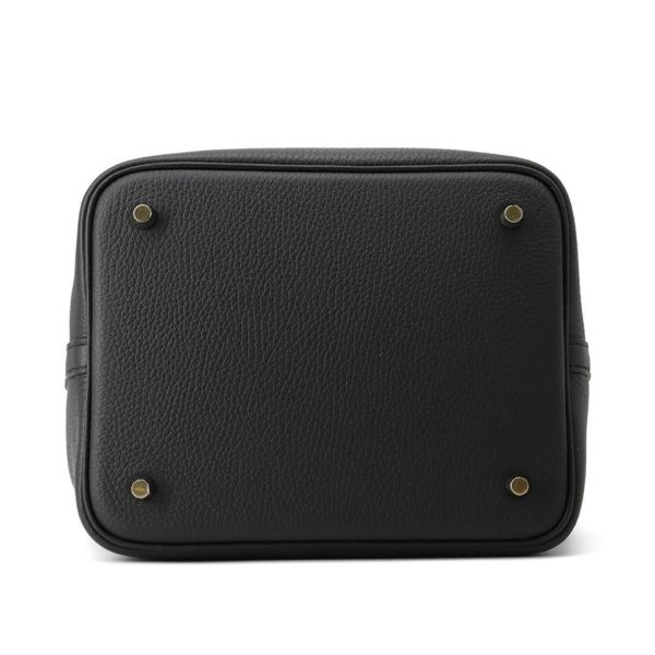 エルメス ハンドバッグ ピコタンロックMM ブラック/ゴールド金具 トリヨンクレマンス W刻印 黒