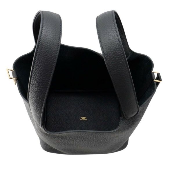 エルメス ハンドバッグ ピコタンロックMM ブラック/ゴールド金具 トリヨンクレマンス W刻印 黒