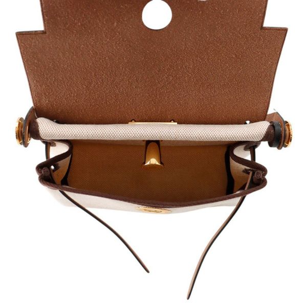 エルメス ショルダーバッグ エールバッグジップ ミニ エクリュ/エベンヌ/ゴールド金具 トワルミリタリー/ヴァッシュハンター K刻印