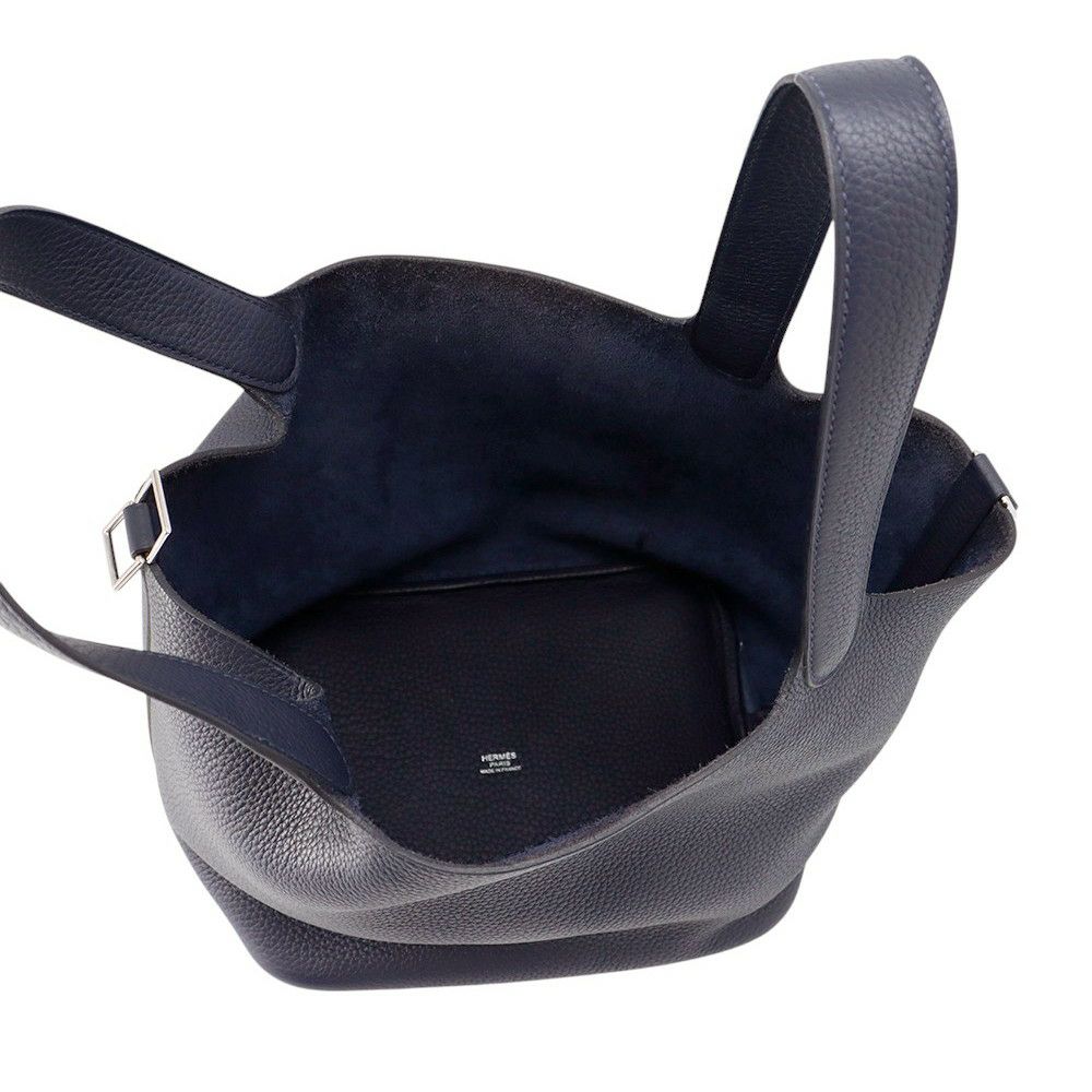 エルメス ハンドバッグ ピコタンロックMM ブルーニュイ/シルバー金具 トリヨンクレマンス D刻印