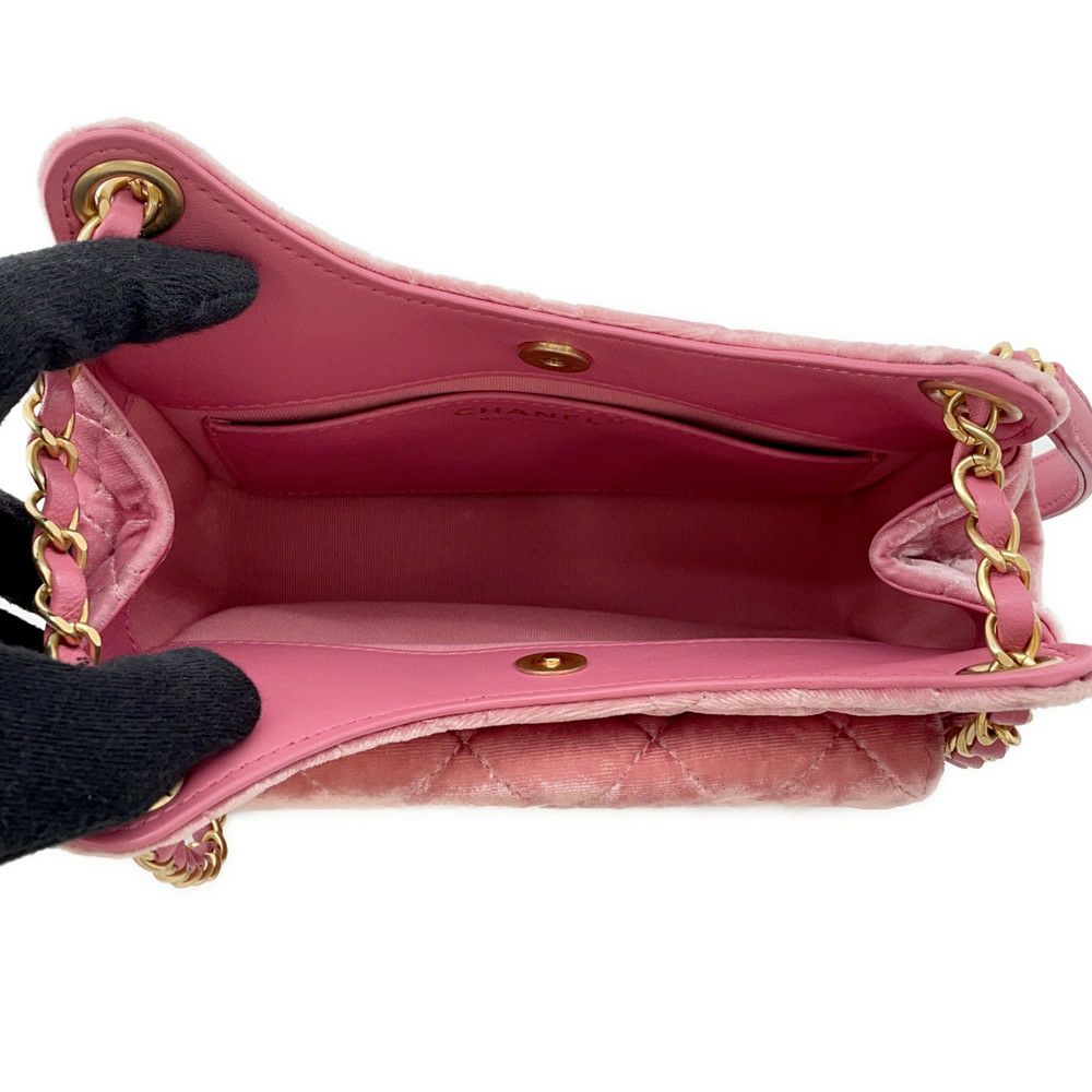 シャネル チェーンショルダーバッグ マトラッセ ココマーク ホーボー ベロア AS4323 CHANEL バッグ