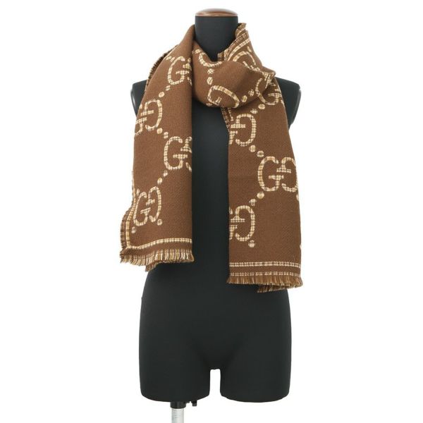 グッチ スカーフ GGウールジャカード チェック柄 ウール スカーフ 660025 GUCCI ストール マフラー GG柄