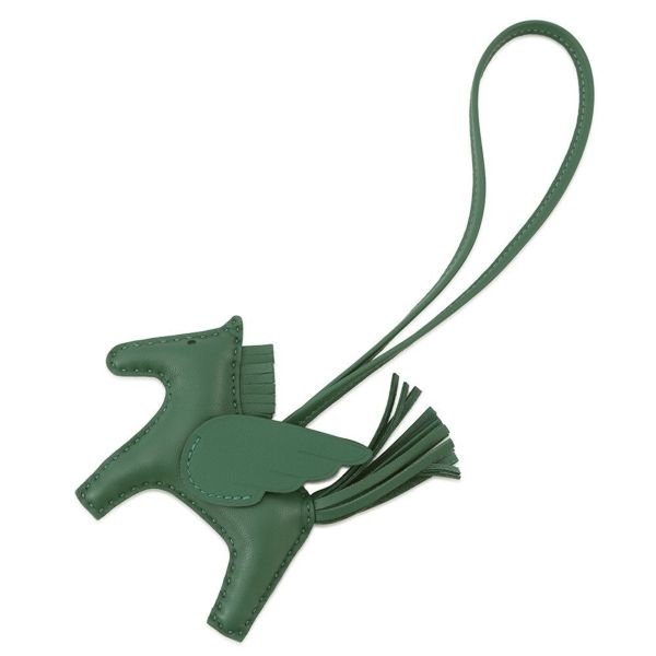 エルメス バッグチャーム ロデオPM ペガサス ヴェールモワイヤン ラムスキン W刻印