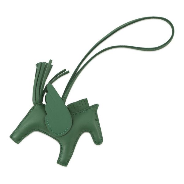 エルメス バッグチャーム ロデオPM ペガサス ヴェールモワイヤン ラムスキン W刻印