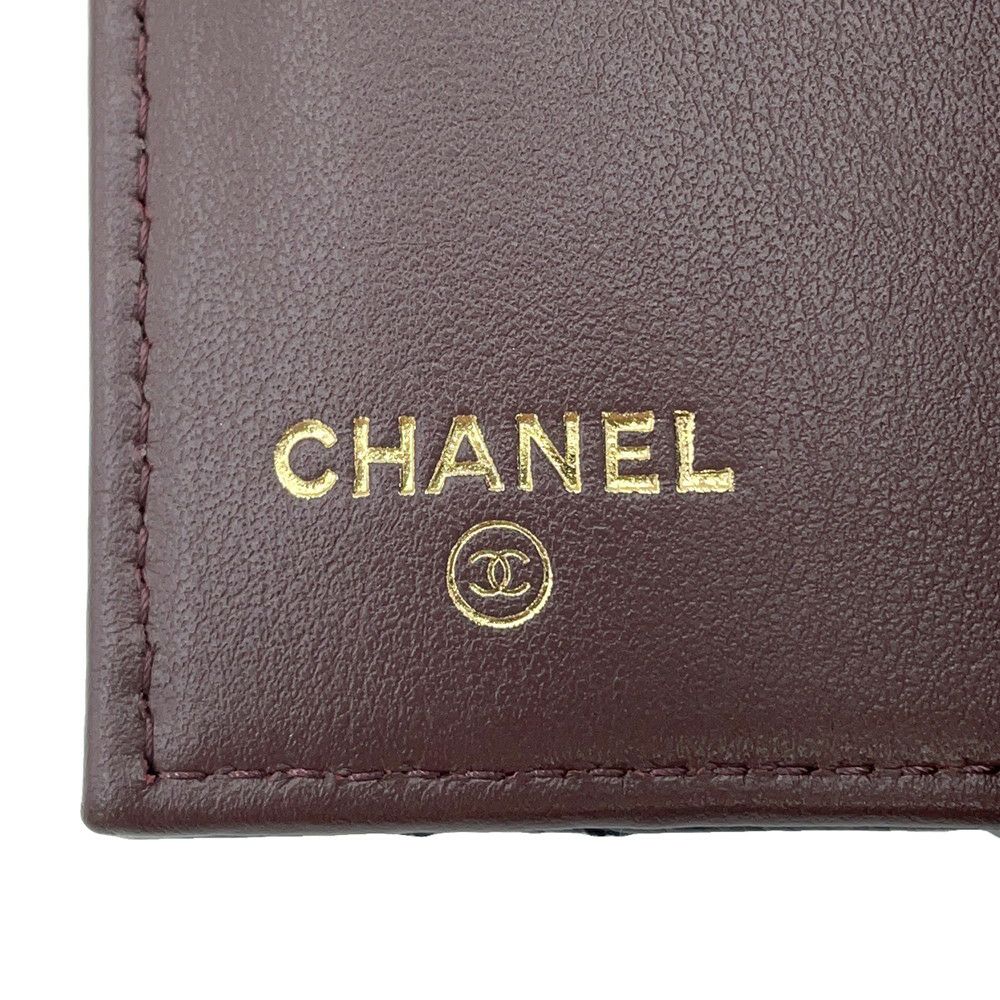 シャネル 三つ折り財布 マトラッセ ココマーク ミディアム ウォレット キャビアスキン AP0232 CHANEL 黒