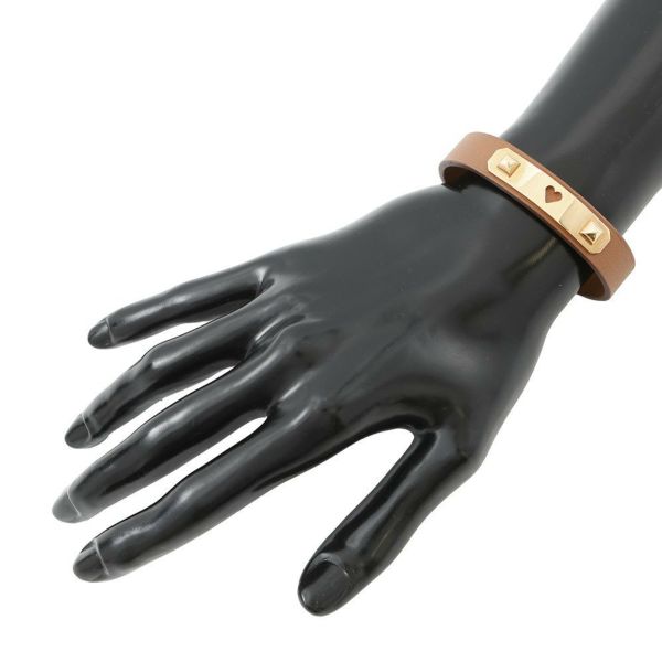 エルメス ブレスレット レザーブレスレット アス・ドゥ・クール ゴールド/ゴールド金具 スイフト Z刻印 サイズ T2