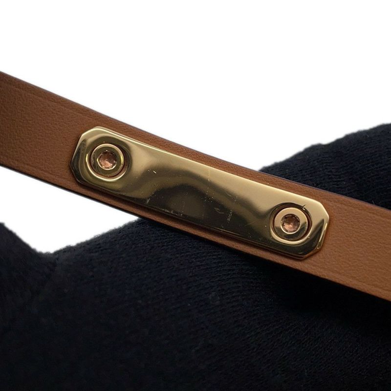 エルメス ブレスレット レザーブレスレット アス・ドゥ・クール ゴールド/ゴールド金具 スイフト Z刻印 サイズ T2