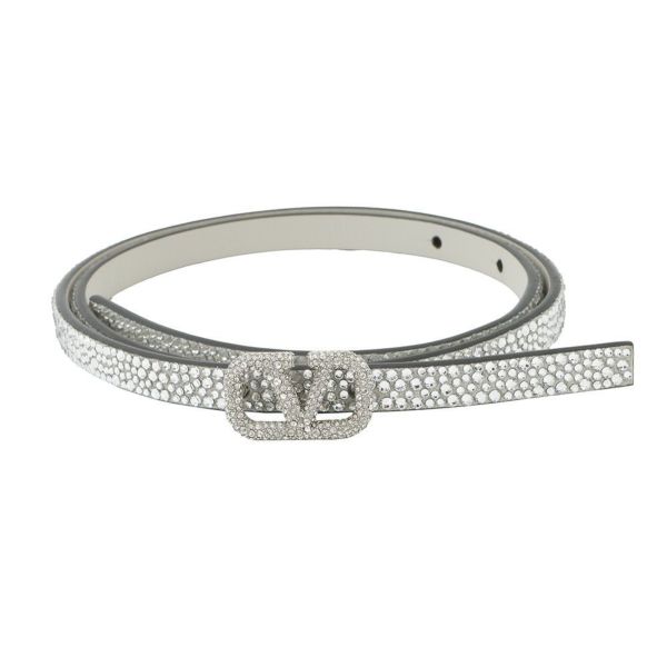 ヴァレンティノ・ガラヴァーニ ベルト Vロゴ ラインストーン レザー サイズ65 4W2T0SB9WIM VALENTINO