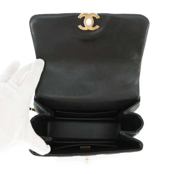 シャネル チェーンショルダーバッグ ココマーク マトラッセ ココファースト キャビアスキン AS3580 CHANEL 黒