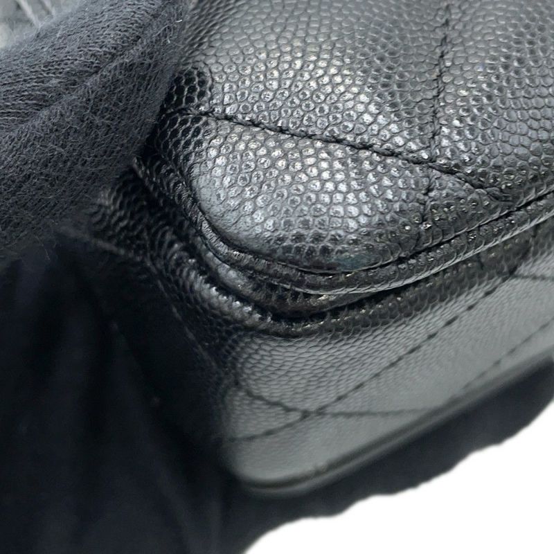 シャネル チェーンショルダーバッグ ココマーク マトラッセ ココファースト キャビアスキン AS3580 CHANEL 黒