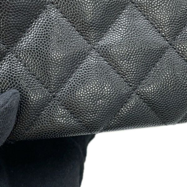 シャネル チェーンショルダーバッグ ココマーク マトラッセ ココファースト キャビアスキン AS3580 CHANEL 黒