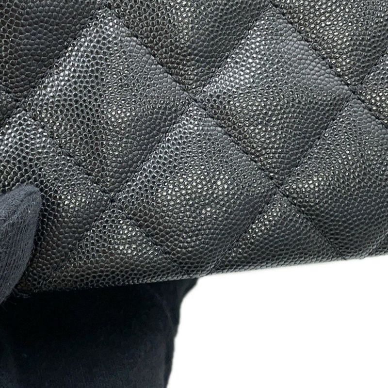 シャネル チェーンショルダーバッグ ココマーク マトラッセ ココファースト キャビアスキン AS3580 CHANEL 黒