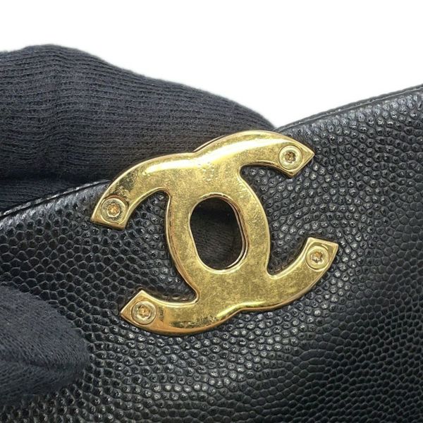 シャネル チェーンショルダーバッグ ココマーク マトラッセ ココファースト キャビアスキン AS3580 CHANEL 黒