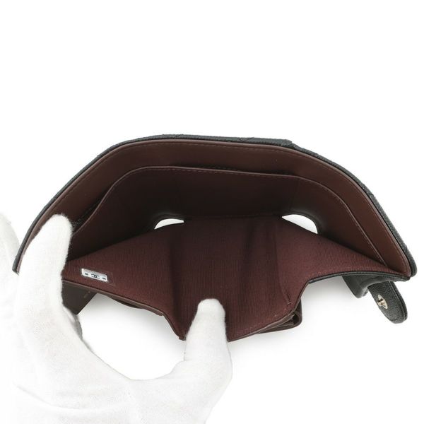 シャネル 三つ折り財布 マトラッセ ココマーク クラシック スモール フラップ ウォレット キャビアスキン AP0229 黒