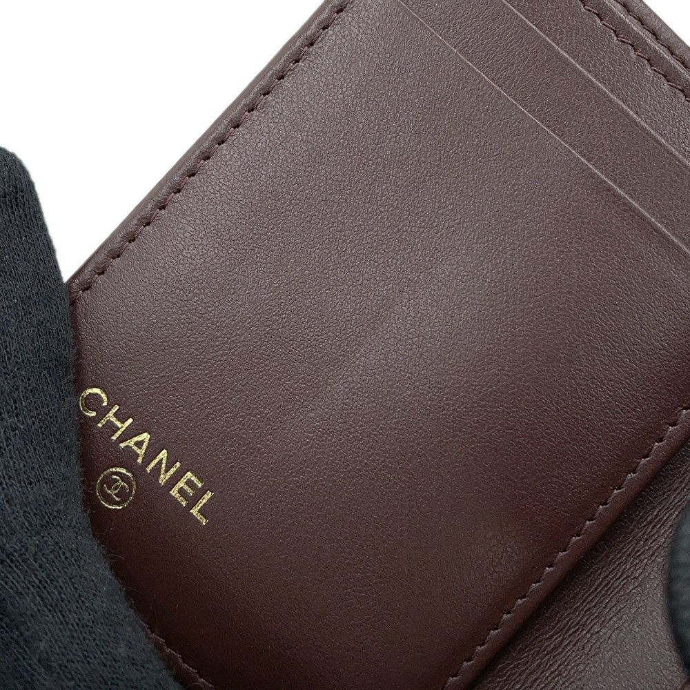シャネル 三つ折り財布 マトラッセ ココマーク クラシック スモール フラップ ウォレット キャビアスキン AP0229 黒