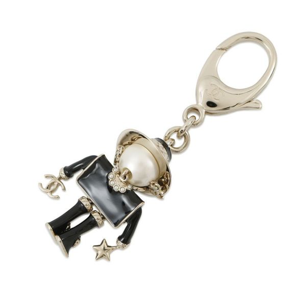 シャネル キーホルダー ガブリエル フェイクパール メタル B25B ABG014 CHANEL チャーム 黒