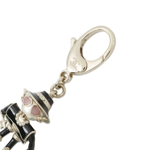 シャネル キーホルダー ガブリエル フェイクパール メタル B25B ABG014 CHANEL チャーム 黒