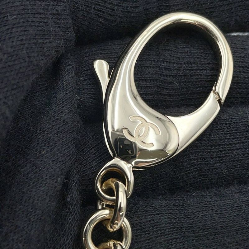 シャネル キーホルダー ガブリエル フェイクパール メタル B25B ABG014 CHANEL チャーム 黒