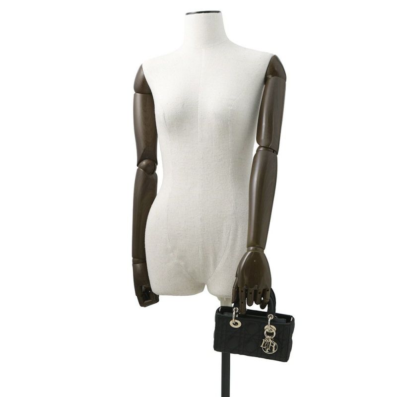 ディオール ハンドバッグ レディ D-JOY カナージュ マイクロ ラムスキン S0910ONGE Christian Dior 2way 黒