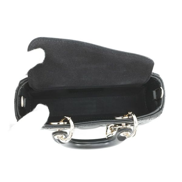 ディオール ハンドバッグ レディ D-JOY カナージュ マイクロ ラムスキン S0910ONGE Christian Dior 2way 黒