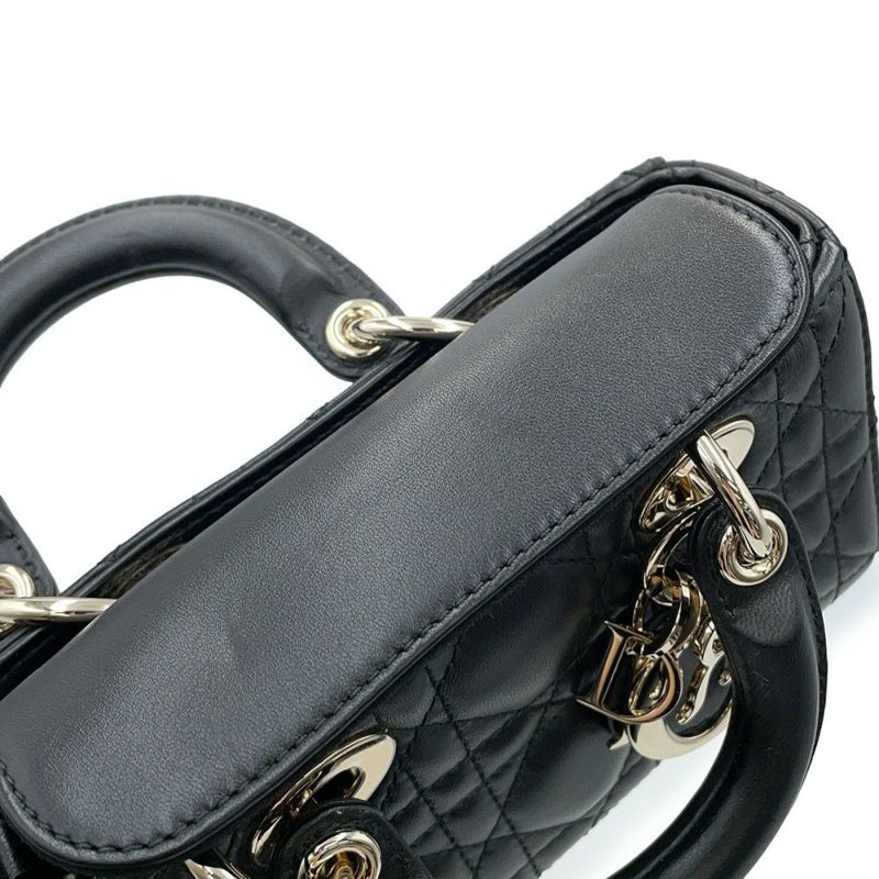 ディオール ハンドバッグ レディ D-JOY カナージュ マイクロ ラムスキン S0910ONGE Christian Dior 2way 黒