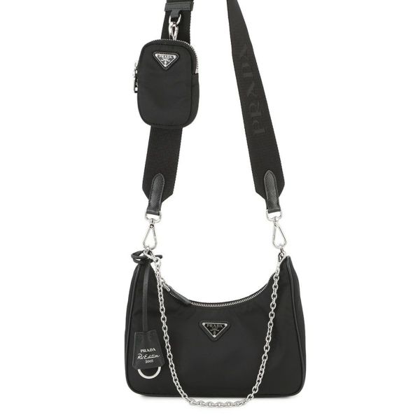 プラダ ショルダーバッグ Re-Edition 2005 Re-Nylon ナイロン 1BH204 PRADA 2wayバッグ 黒