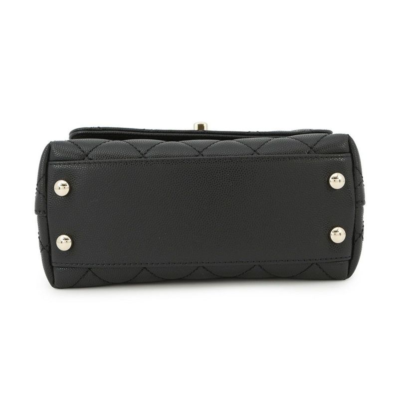 シャネル ハンドバッグ ココマーク マトラッセ ココハンドル XXS キャビアスキン AS2215 CHANEL 2way 黒