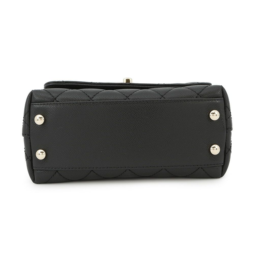 シャネル ハンドバッグ ココマーク マトラッセ ココハンドル XXS キャビアスキン AS2215 CHANEL 2way 黒