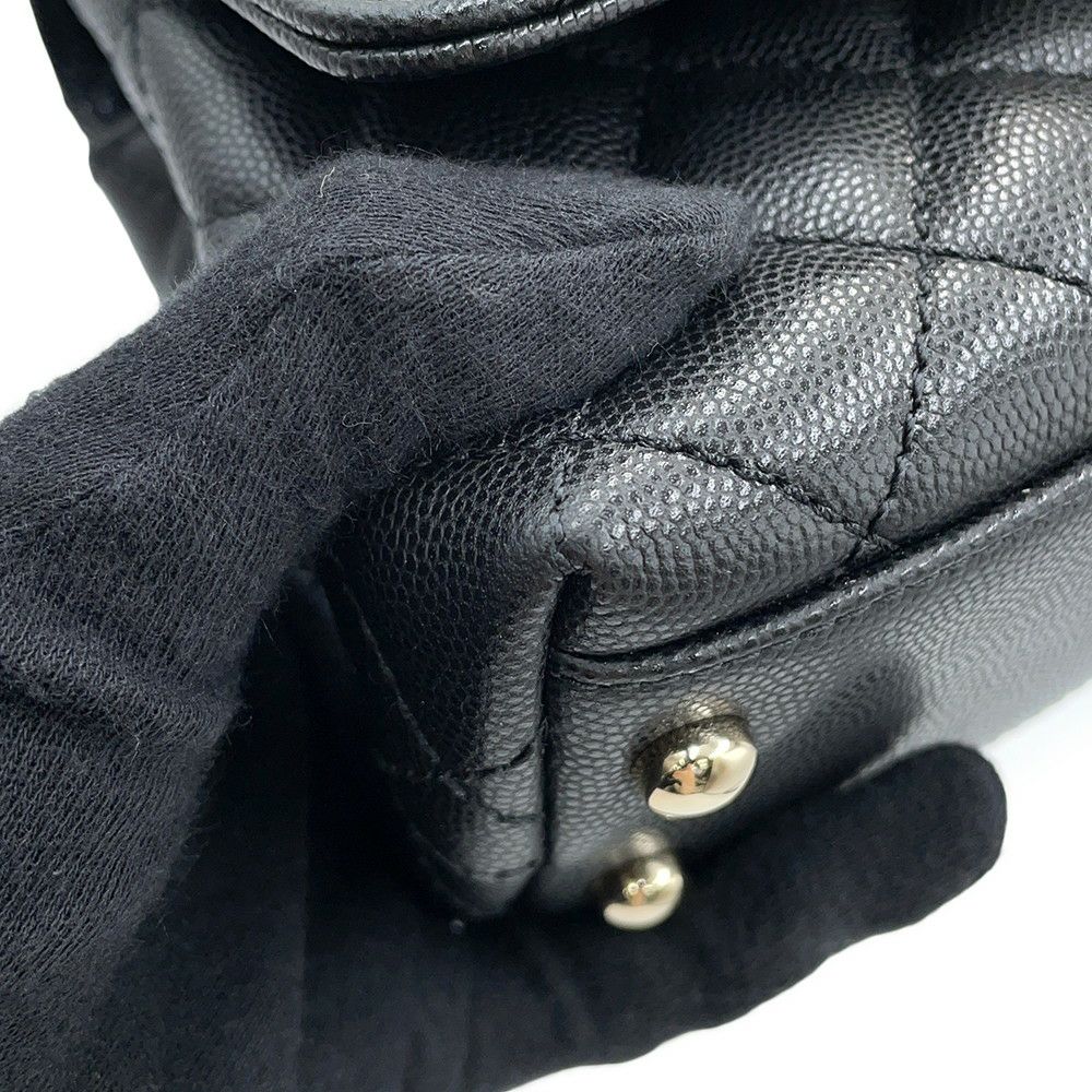 シャネル ハンドバッグ ココマーク マトラッセ ココハンドル XXS キャビアスキン AS2215 CHANEL 2way 黒