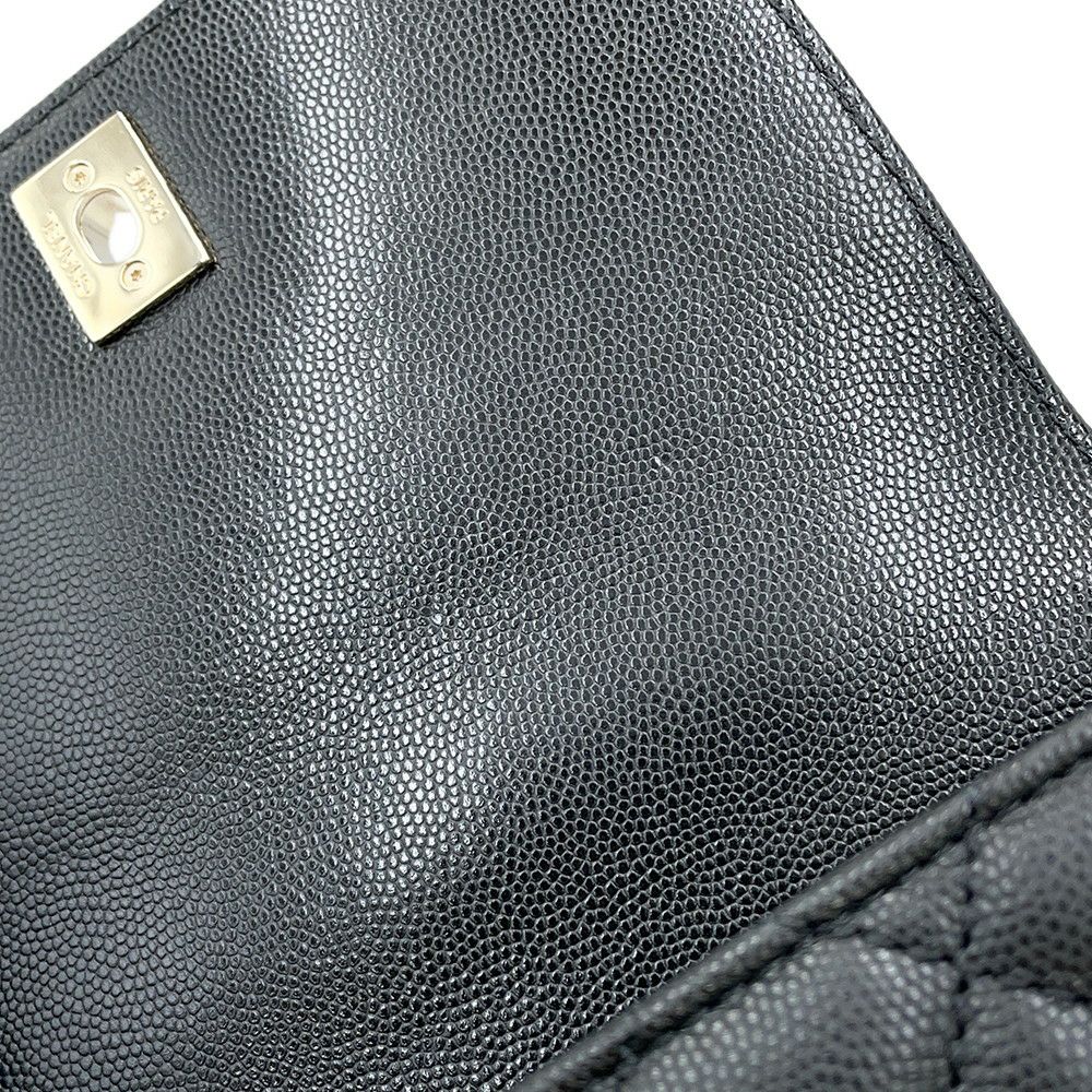 シャネル ハンドバッグ ココマーク マトラッセ ココハンドル XXS キャビアスキン AS2215 CHANEL 2way 黒