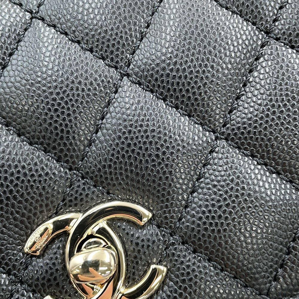 シャネル ハンドバッグ ココマーク マトラッセ ココハンドル XXS キャビアスキン AS2215 CHANEL 2way 黒