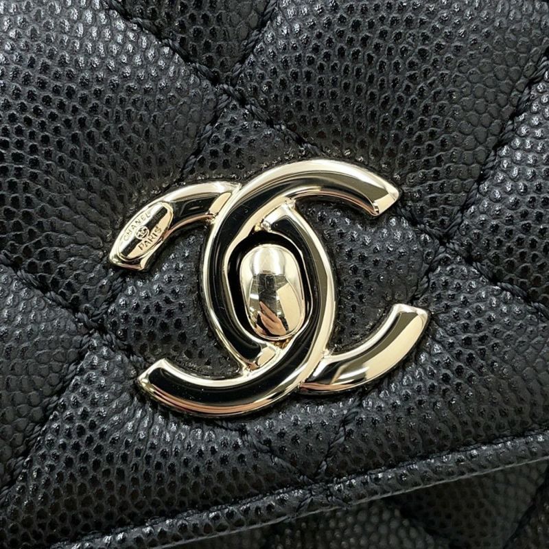 シャネル ハンドバッグ ココマーク マトラッセ ココハンドル XXS キャビアスキン AS2215 CHANEL 2way 黒