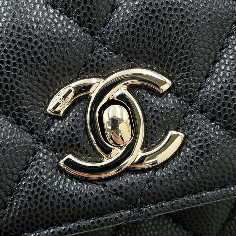 シャネル ハンドバッグ ココマーク マトラッセ ココハンドル XXS キャビアスキン AS2215 CHANEL 2way 黒