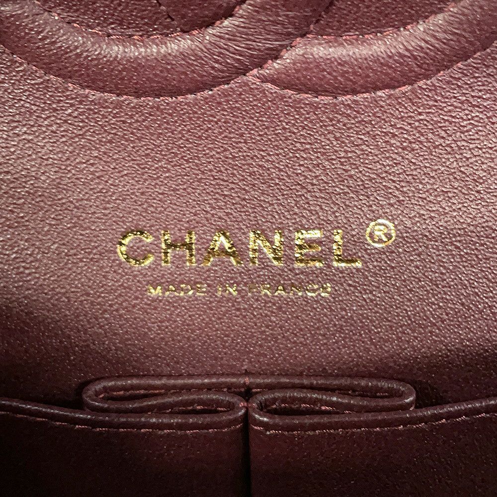 シャネル チェーンショルダーバッグ マトラッセ25 ココマーク ダブルチェーン ラムスキン A01112 CHANEL 黒