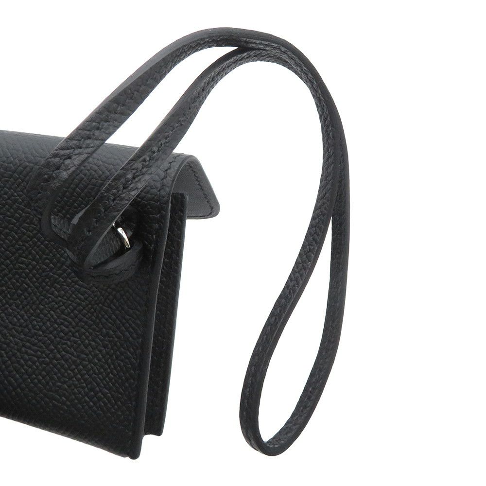 エルメス カードケース エルメスナップ カードケース ブラック/シルバー金具 エプソン W刻印 HERMES 名刺入れ 黒