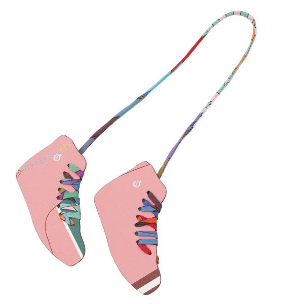 エルメス キーホルダー プティアッシュ スニーカー ピンク/グリーン/マルチカラー スイフト/シェブルミゾル/シルク HERMES チャーム