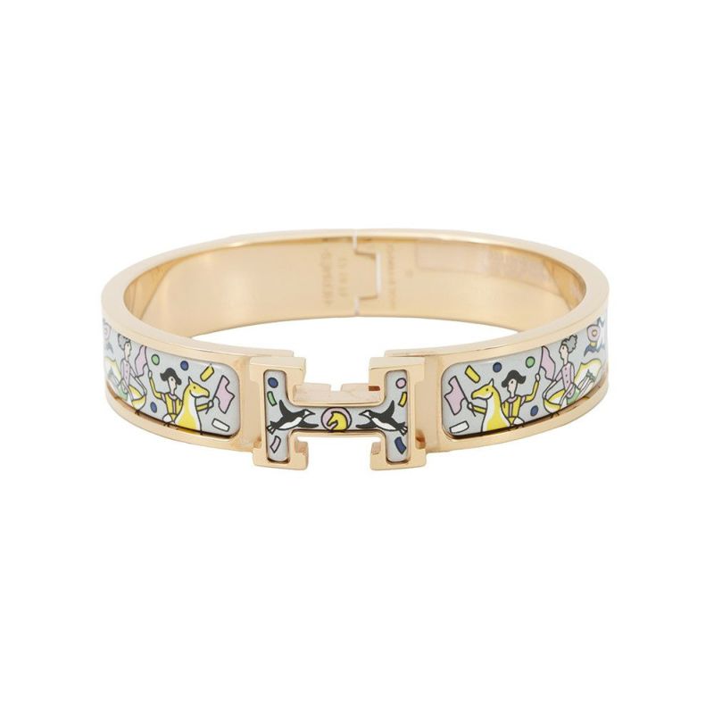 エルメス ブレスレット クリックH HERMESの叙事詩 サイズPM グリ/ピンクゴールド金具 HERMES バングル ソルド品