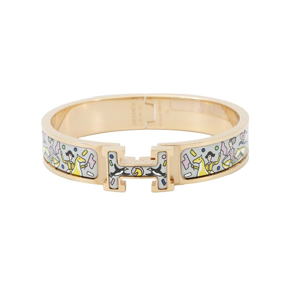 エルメス ブレスレット クリックH HERMESの叙事詩 サイズPM グリ/ピンクゴールド金具 HERMES バングル ソルド品