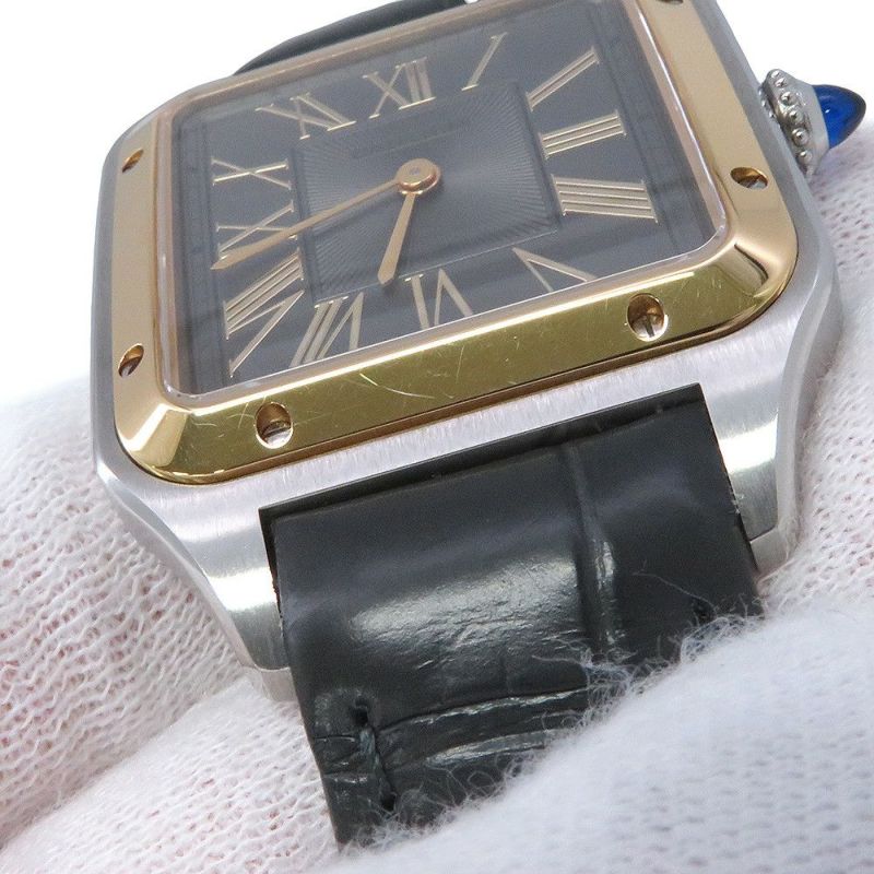 カルティエ サントス デュモン LM W2SA0028 Cartier 腕時計 グレー文字盤