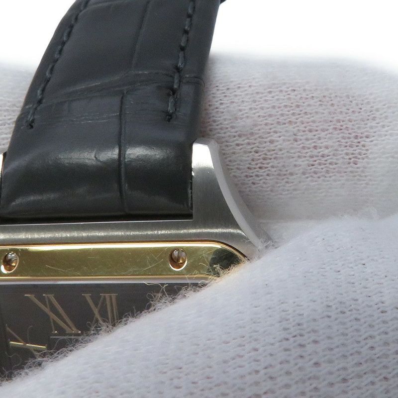 カルティエ サントス デュモン LM W2SA0028 Cartier 腕時計 グレー文字盤