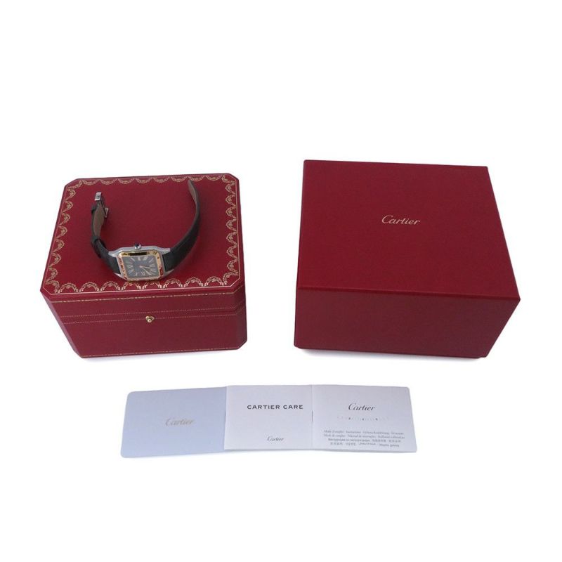カルティエ サントス デュモン LM W2SA0028 Cartier 腕時計 グレー文字盤