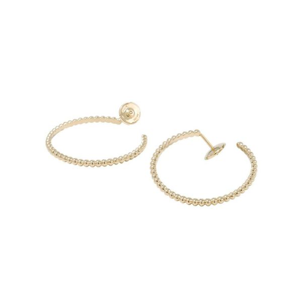 ヴァンクリーフ&アーペル ピアス ペルレ フープ スモールモデル K18YGイエローゴールド V&A ローズゴールド