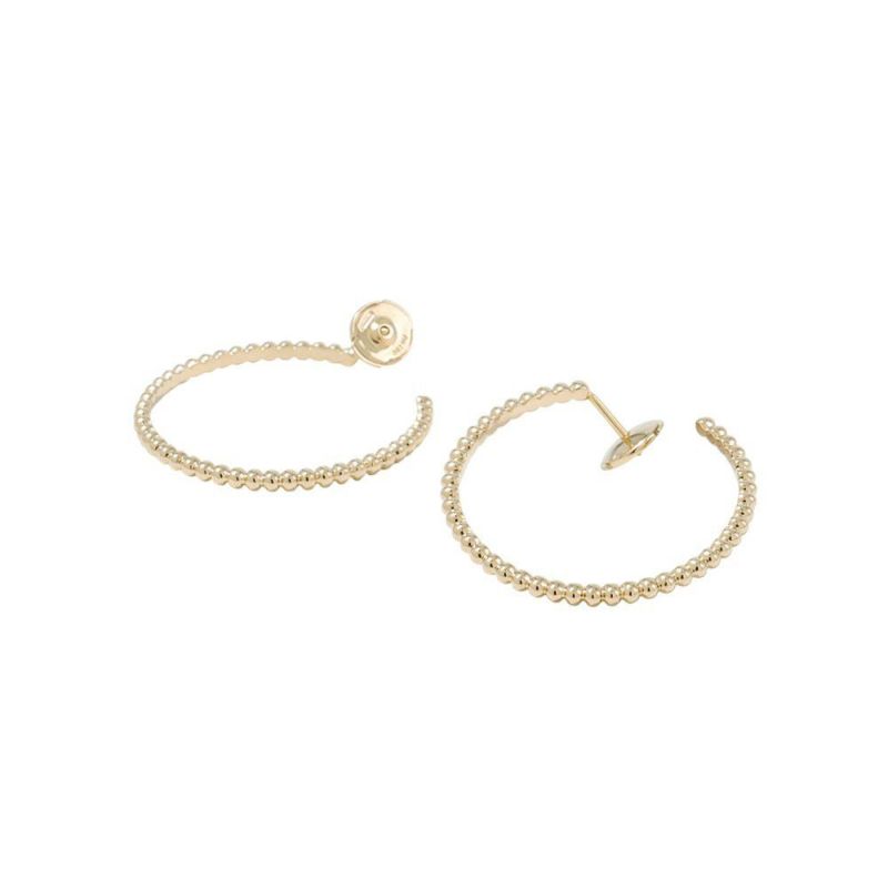 ヴァンクリーフ&アーペル ピアス ペルレ フープ スモールモデル K18YGイエローゴールド V&A ローズゴールド