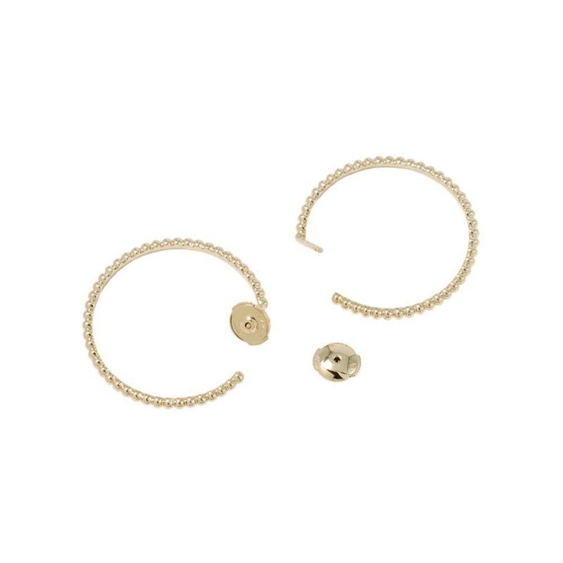 ヴァンクリーフ&アーペル ピアス ペルレ フープ スモールモデル K18YGイエローゴールド V&A ローズゴールド