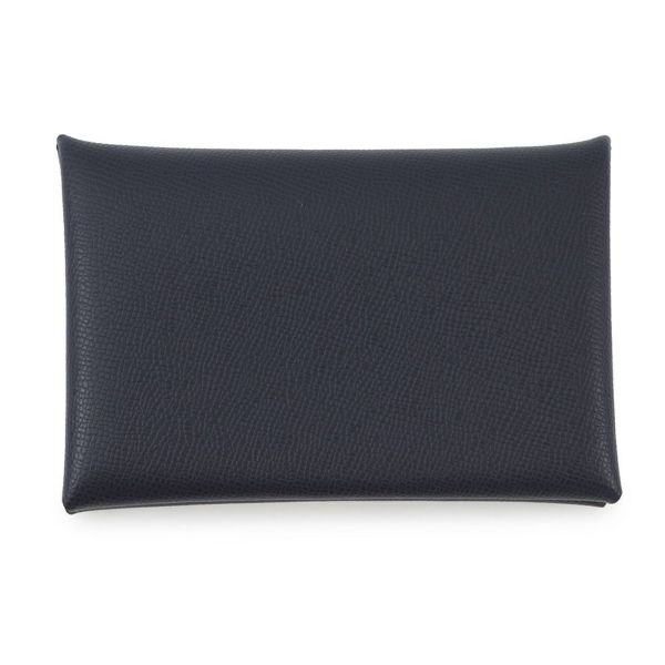 エルメス カードケース カルヴィ ブルーニュイ ヴォーマダム W刻印 HERMES 名刺入れ