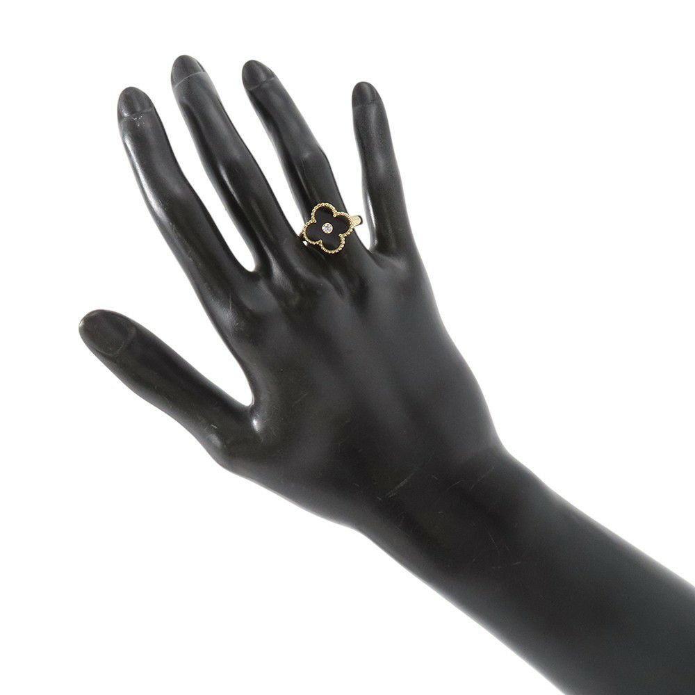 ヴァンクリーフ＆アーペル リング ヴィンテージ アルハンブラ リング オニキス/ダイヤモンド 1P 0.05ct K18YG サイズ50 VCARA41000