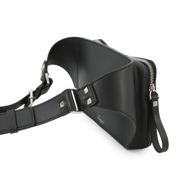 ヴァレンティノ・ガラヴァーニ ボディバッグ VLTNロゴ TY2B0719WJW VALENTINO ベルトバッグ 黒