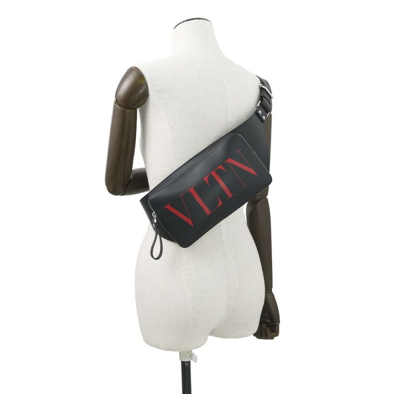 ヴァレンティノ・ガラヴァーニ ボディバッグ VLTNロゴ TY2B0719WJW VALENTINO ベルトバッグ 黒